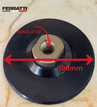 Prato Emborrachado Pequeno / Borracha Flexível para Lixadeira Rosca M14 FERRATTI