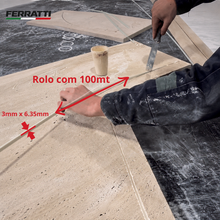 Fita de Fibra de Vidro Reforço para Mármore 3mmx6.35mm Rolo com 100 Metros
