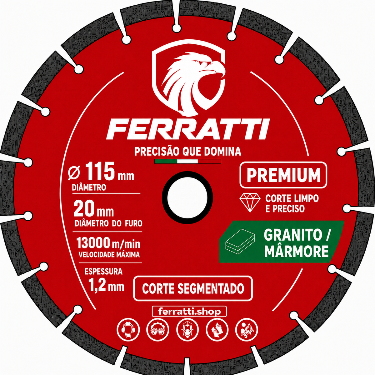 Disco Segmentado Diamantado 115mm - PREMIUM FERRATTI