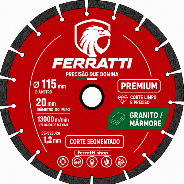 Disco Segmentado Diamantado 115mm - PREMIUM FERRATTI