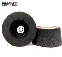 Rebolo de carboneto de silício FERRATTI tipo copo, para esmerilhar granito, mármore, aço e metal.