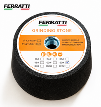 Rebolo de carboneto de silício FERRATTI tipo copo, para esmerilhar granito, mármore, aço e metal.