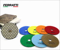 KIT Discos de Polimentos Hexagonais a Seco para Bancadas de Mármore, Granito / Polimento manual e Esmerilhadeira Portátil - FERRATTI