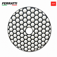 KIT Discos de Polimentos Hexagonais a Seco para Bancadas de Mármore, Granito / Polimento manual e Esmerilhadeira Portátil - FERRATTI