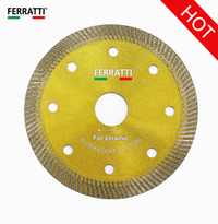 Disco Diamantado Corte Turbo Contínuo Concreto Cerâmica 105mm Seco e Úmido PREMIUM FERRATTI
