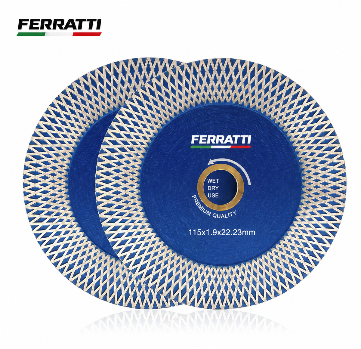 Disco Diamantado de Corte e Desbaste Dupla Face PREMIUM FERRATTI