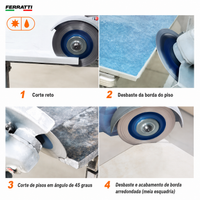 Disco Diamantado de Corte e Desbaste Dupla Face PREMIUM FERRATTI