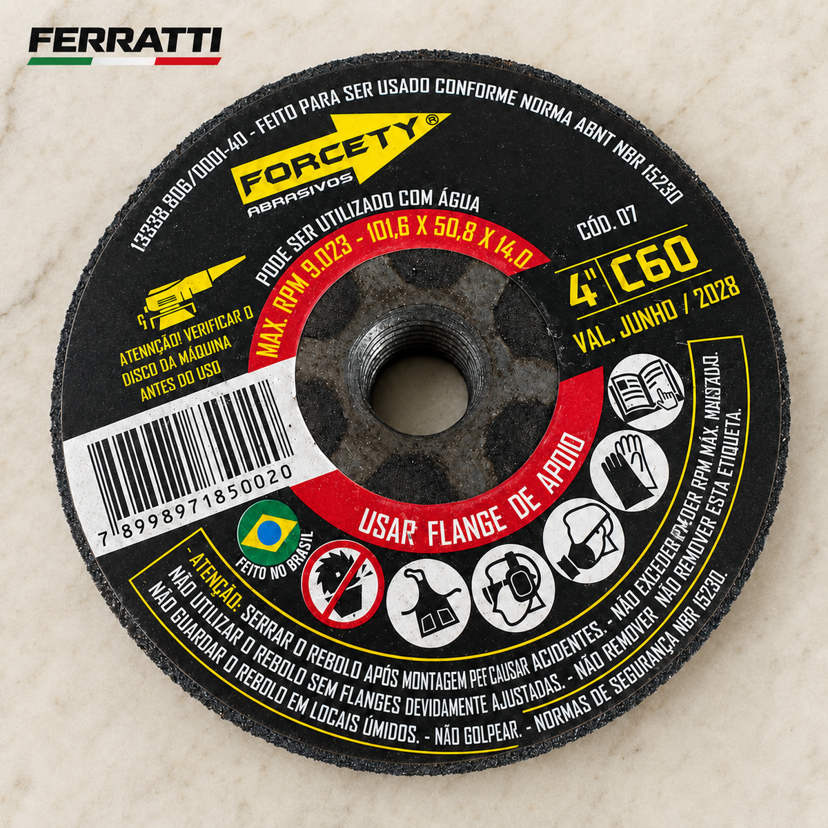 Rebolo de carboneto de silício tipo copo, para esmerilhar granito, mármore, aço e metal FORCETY