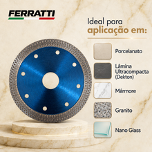 Disco Diamantado Ultrafino 110mm Turbo Contínuo Premium para Porcelanato, Mármore e Granito – Ferratti