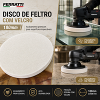 Kit 2 Lixas Feltro com Velcro 100mm - FERRATTI