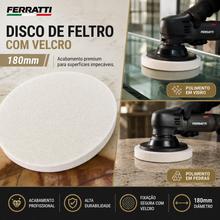 Kit 2 Discos de Feltro com Velcro 100mm para Polimento e Acabamento | Ferratti