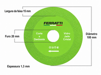 Disco Diamantado Corte Concreto Cerâmica 100mm  PREMIUM FERRATTI