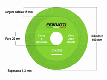 Disco Corte Diamantado Concreto Cerâmica Ultra fino 1,2mm x 100mm - PREMIUM FERRATTI