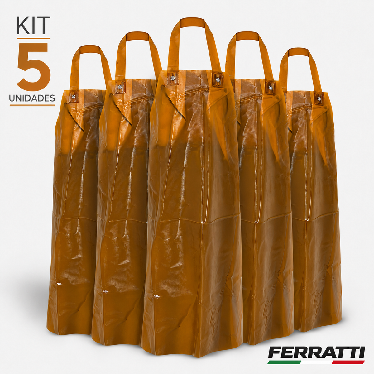 Kit 5 Aventais de PVC Vinil Siliconado Transparente Reforçado | Ferratti