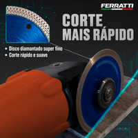 Disco Diamantado Ultrafino Porcelanato / Mármore 110mm Turbo Contínuo PREMIUM FERRATTI