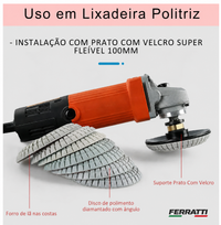 Lixa Para Rebaixo Italiano 100mm Para Esmerilhadeira / Politriz / Lixadeira - PREMIUM FERRATTI