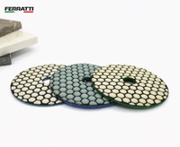 KIT Discos de Polimentos Hexagonais a Seco para Bancadas de Mármore, Granito / Polimento manual e Esmerilhadeira Portátil - FERRATTI