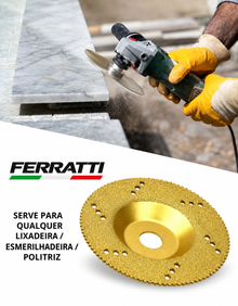 Disco Diamantado Eletrolítico FERRATTI para Corte e Desbaste de Pedras 100mm