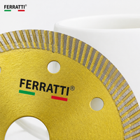 Disco Diamantado Corte Turbo Contínuo Concreto Cerâmica 105mm Seco e Úmido PREMIUM FERRATTI