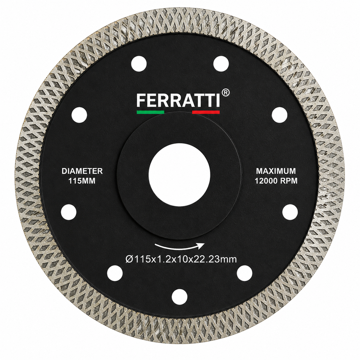 Disco Diamantado Ultrafino Porcelanato / Mármore 110mm Turbo Contínuo PREMIUM FERRATTI