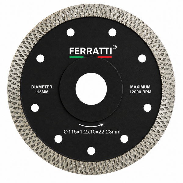 Disco Diamantado Ultrafino Porcelanato / Mármore 110mm Turbo Contínuo PREMIUM FERRATTI