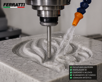 Fresa Diamantada Esférica para CNC | Escultura em Granito, Mármore e Porcelanato FERRATTI