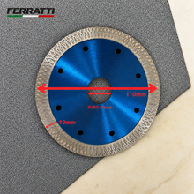 Disco Diamantado Ultrafino 110mm Turbo Contínuo Premium para Porcelanato, Mármore e Granito – Ferratti