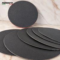 KIT Prato Suporte ESPUMADO 180MM + 7 Discos de Lixa Cerâmica Papel Velcro 180mm Para Brilho - FERRATTI