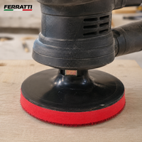 KIT Prato Suporte ESPUMADO 180MM + 7 Discos de Lixa Cerâmica Papel Velcro 180mm Para Brilho - FERRATTI