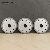 KIT 3 Discos Diamantados Corte Turbo Contínuo Concreto Cerâmica Branco 110mm Seco e Úmido PREMIUM FERRATTI