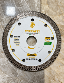 Disco de Corte Diamantado Continuo Extra Fino Porcelanato 115mm - PREMIUM FERRATTI