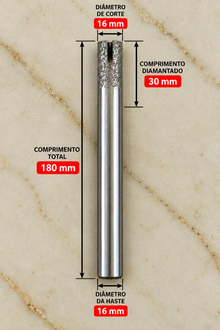 Fresa Diamantada Cilíndrica de Topo Reto para CNC | Desbaste e Usinagem – Ferratti