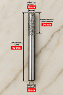 Fresa Diamantada Cilíndrica de Topo Reto para CNC | Desbaste e Usinagem – Ferratti