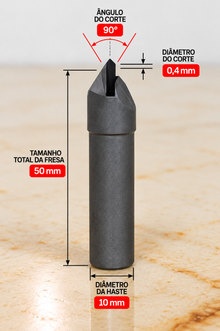 Fresa PCD Tipo V 90° para CNC | Gravação e Chanframento – Ferratti