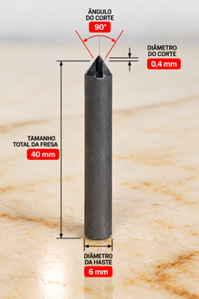 Fresa PCD Tipo V 90° para CNC | Gravação e Chanframento – Ferratti