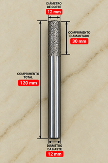 Fresa Diamantada Cilíndrica de Topo Reto para CNC | Desbaste e Usinagem – Ferratti