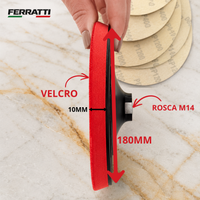 Suporte Prato para Lixa / Espumado 180mm 7" M14 / PLÁSTICO E EVA - FERRATTI