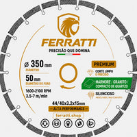 Disco de Corte Diamantado 350mm MARMORE / GRANITO - PREMIUM FERRATTI