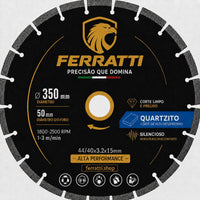 Disco de Corte Diamantado 350mm Silencioso QUARTZITO - FERRATTI