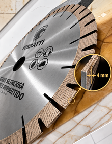 Serra Diamantada Silenciosa Premium 350mm Mármore / Quartzito - FERRATTI