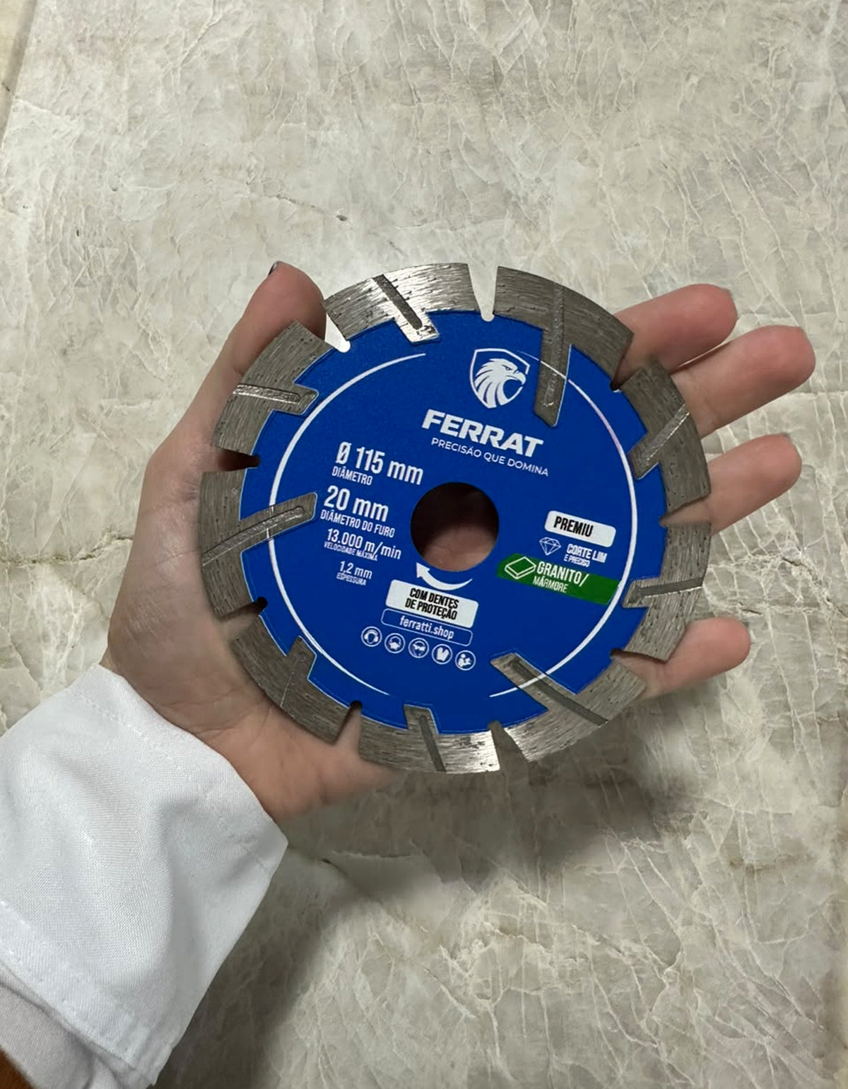 Disco de Corte Diamantado Dente Defesa 115mm - PREMIUM FERRATTI