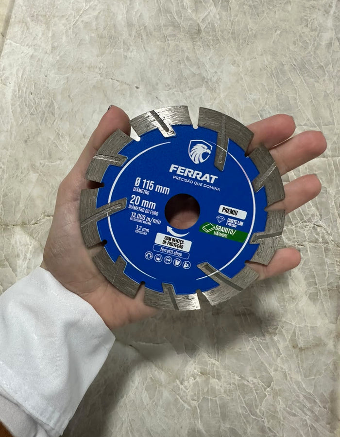 Disco de Corte Diamantado Dente Defesa 115mm - PREMIUM FERRATTI