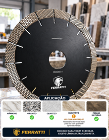Serra Diamantada Silenciosa Premium Multistone 250mm Mármore / Granito / Quartzito