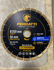 Disco de Corte Diamantado 350mm Silencioso QUARTZITO - FERRATTI