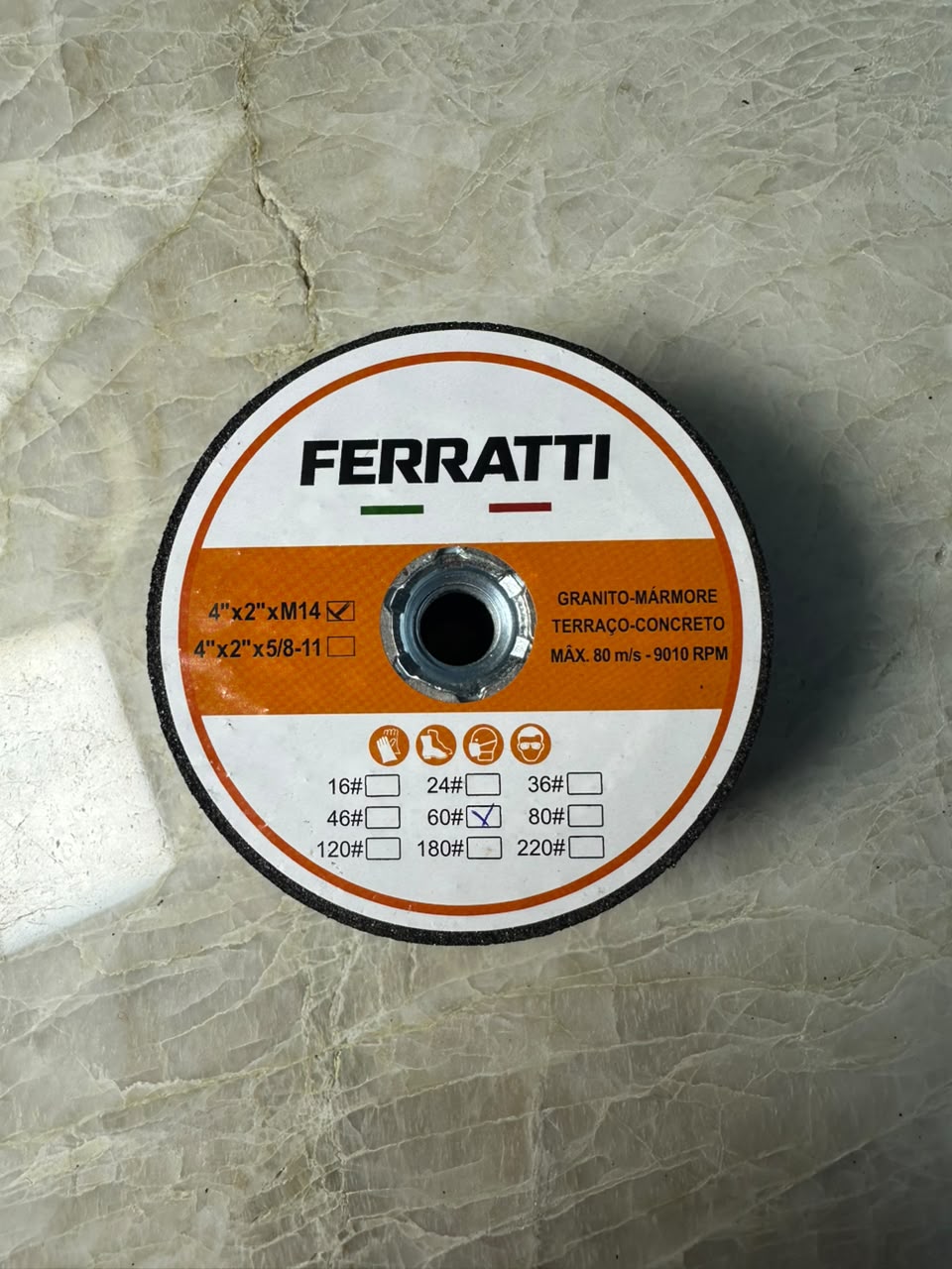 Rebolo de Carbeto de Silício FERRATTI M14 -  60# / 80# / 120#